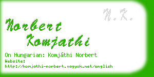norbert komjathi business card